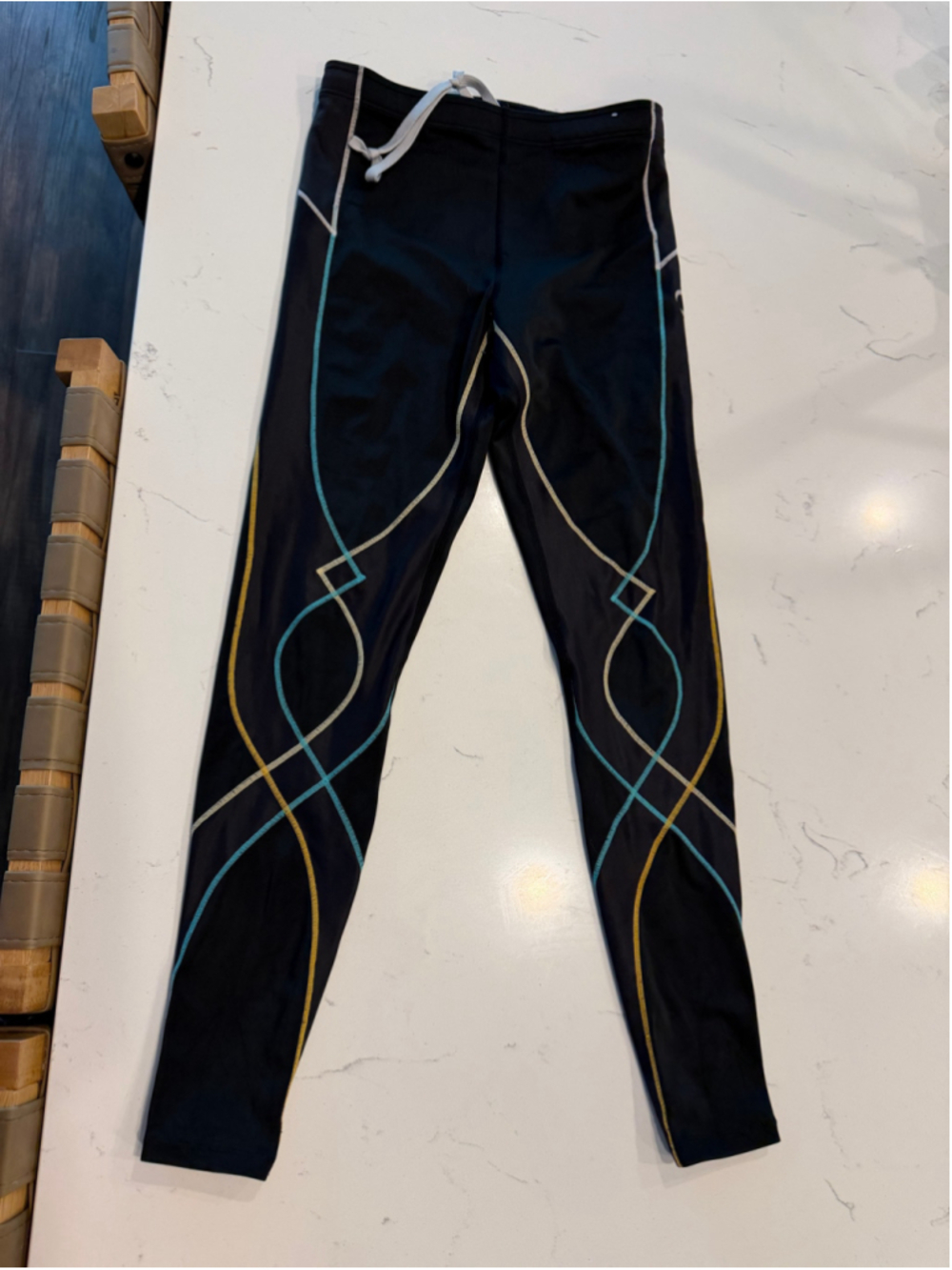Women's CW-X Compression Leggings Size M Black and Blue